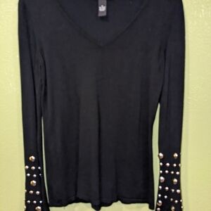 Black Studded Women's Top
